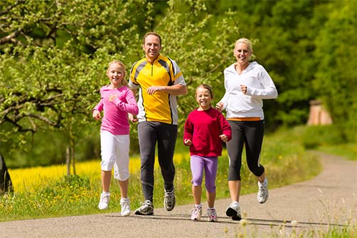 picture of family running together